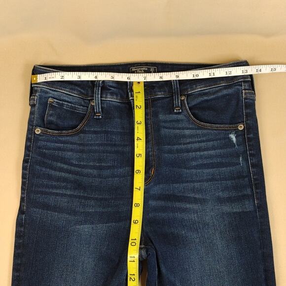 Abercrombie & Fitch Simone Skinny High Rise Distressed Blue Women's Jeans - Picture 7 of 8